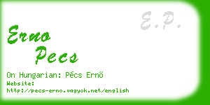 erno pecs business card