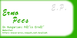 erno pecs business card